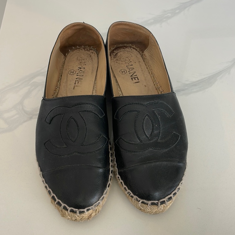 Chanel black espadrilles size 37
